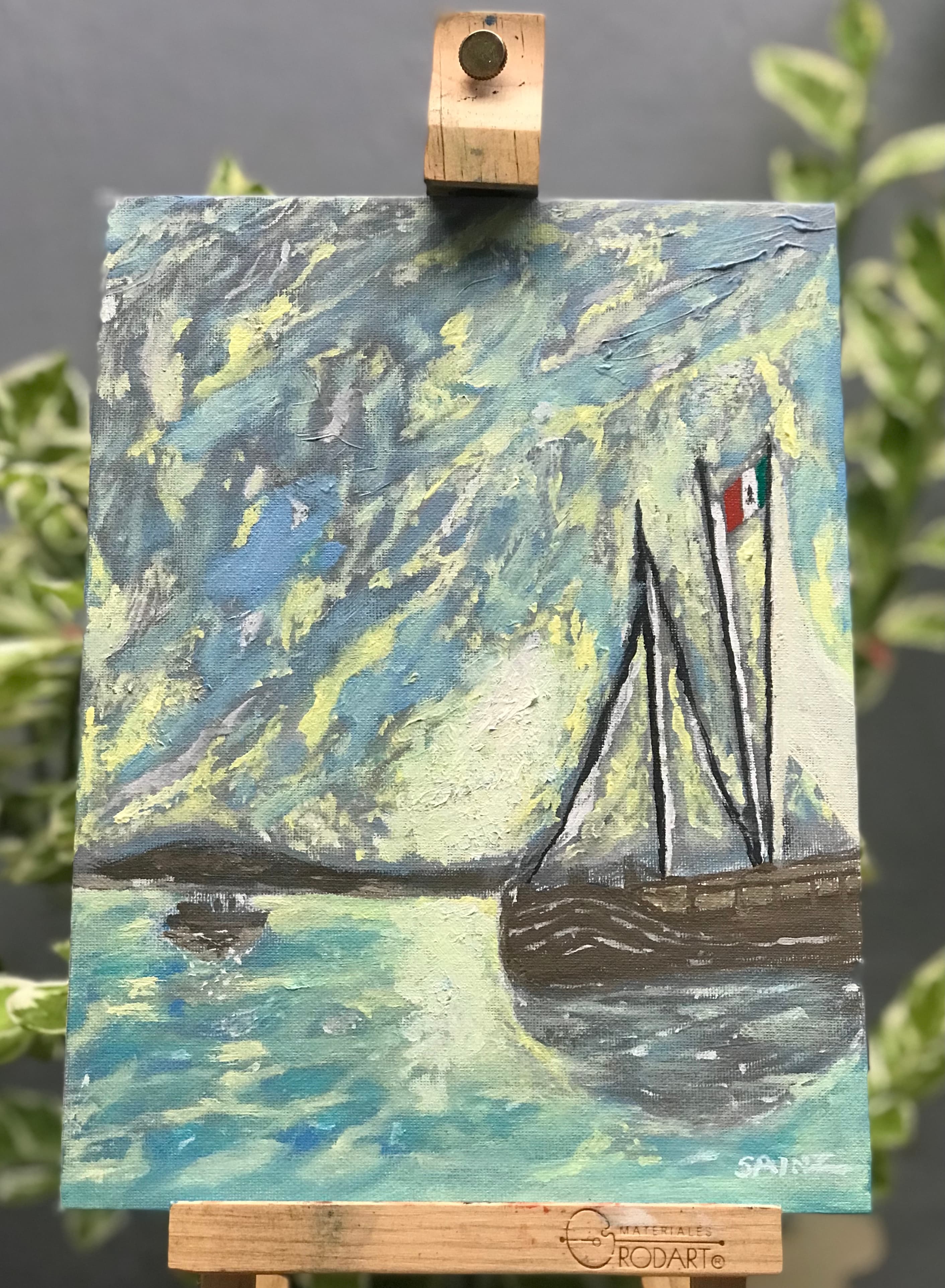 Mar de esperanza, velero con bandera mexicana sobre el mar.